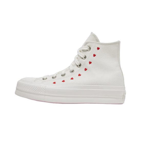Converse Chuck Taylor All Star Lift Hi White Red: Elevate your style with a classic platform