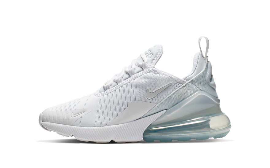 Nike Air Max 270 White Metallic Silver — White sneakers with visible cushioning and urban style 