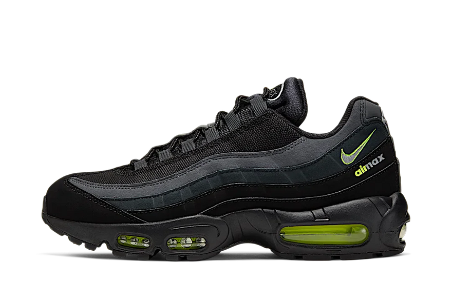 Nike Air Max 95 Retro Logo Black Grey Volt — Retro icon with Volt energy