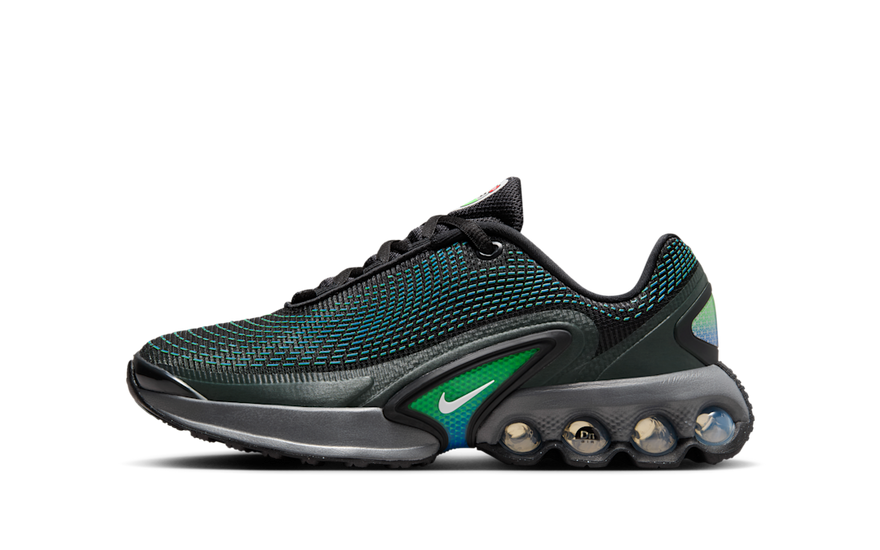 Nike Air Max Dn Black Rage Green: impatto urbano e ammortizzazione visibile