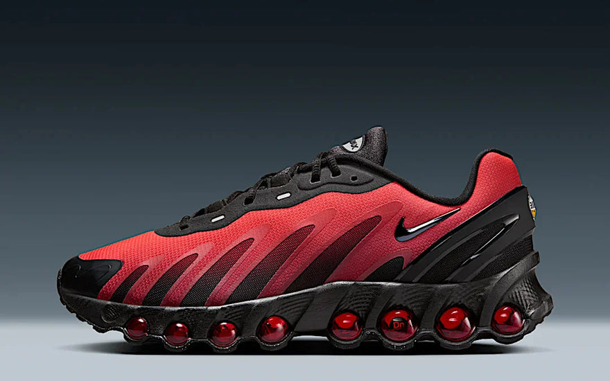 Nike Air Max Dn8 Black Bright Crimson: retro style with modern cushioning