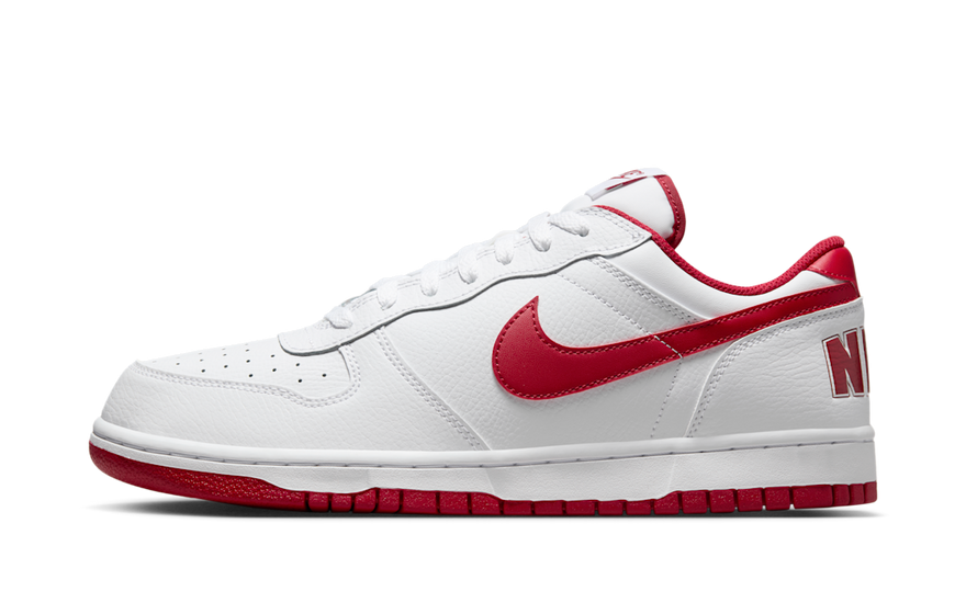 Nike Big Nike Low White Gym Red: the white sneaker with Gym Red Swoosh you need