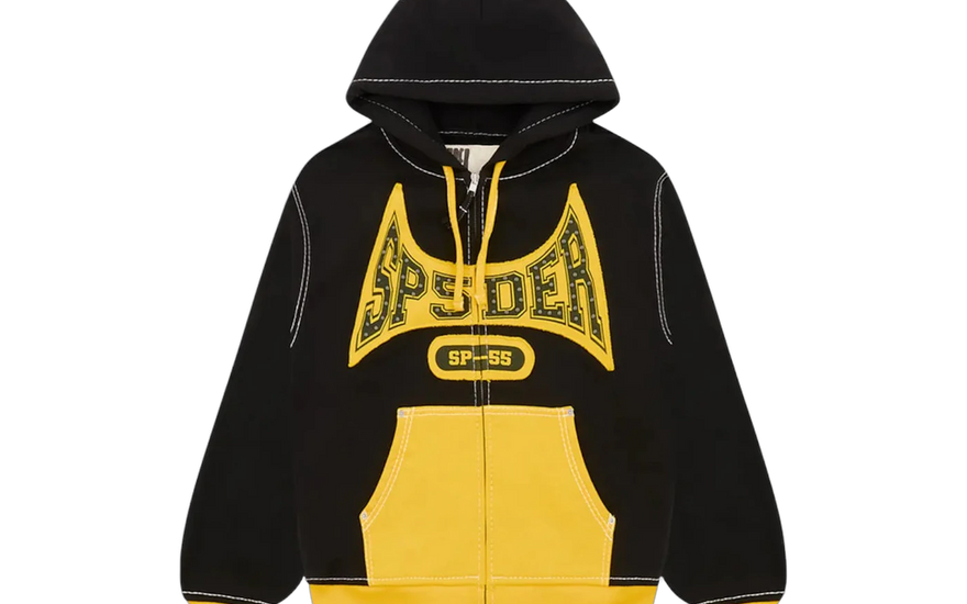Sp5der T&F Zip Hoodie Black: La sudadera técnica negra que domina gym y calle