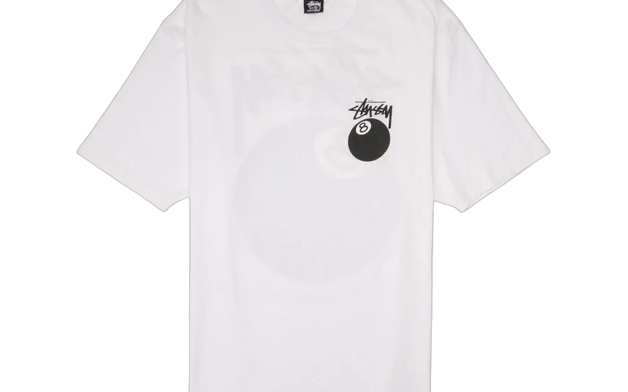 Stussy 8 Ball Tee White — The essential streetwear T-shirt