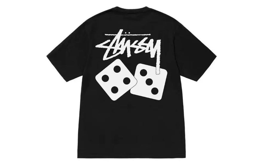 Stussy Terning Pigmentfarvet T-shirt SS23 Sort — Den pigmentfarvede trøje, du har brug for