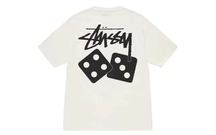 Stussy Dice Pigment Dyed Tee SS23 Λευκό — η vintage λευκή μπλούζα που χρειάζεσαι
