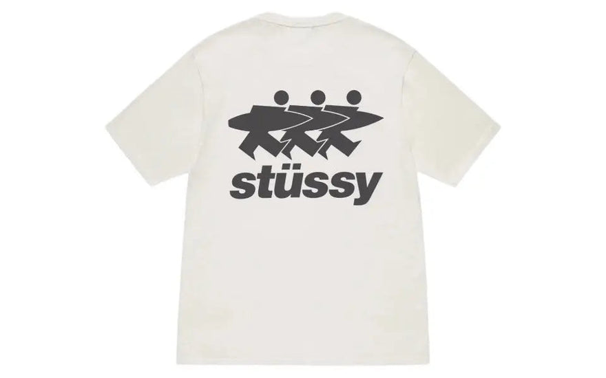 Stussy Surfwalk Pigmentfarvet T-shirt SS24 Naturlig — Vintage pigmentfarvet t-shirt til bylook