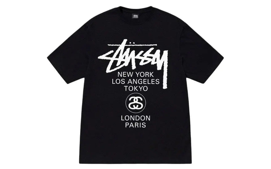 Stussy World Tour T-shirt Nero: la maglietta indispensabile dell'abbigliamento urbano