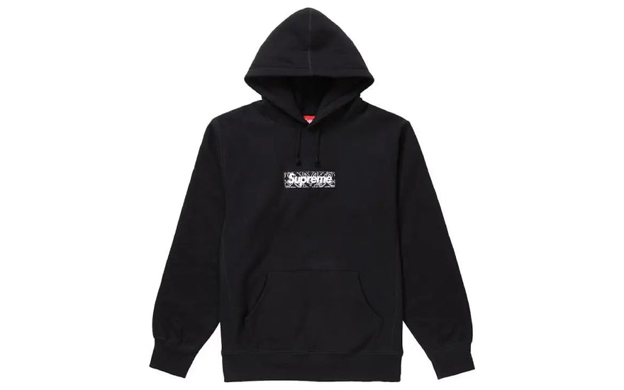 Supreme Bandana Box Logo Bluza z Kapturem Czarna: bluza z kapturem z bandaną, której potrzebujesz