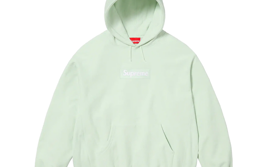 Supreme Box Logo Hættetrøje (FW23) - Lys Grøn: sæsonens uundværlige sweatshirt