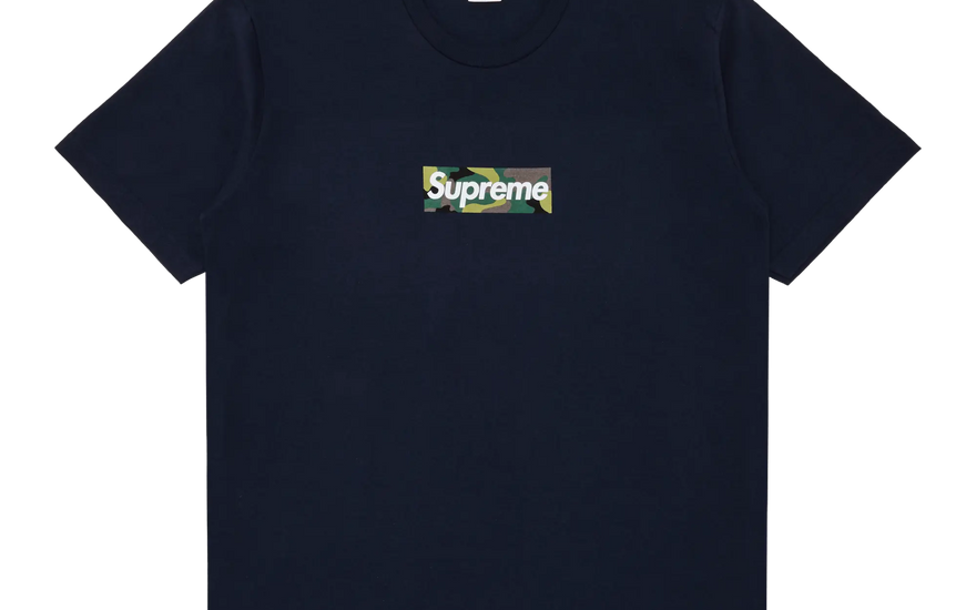 Supreme Box Logo Tee (FW23) Navy — The iconic streetwear t-shirt