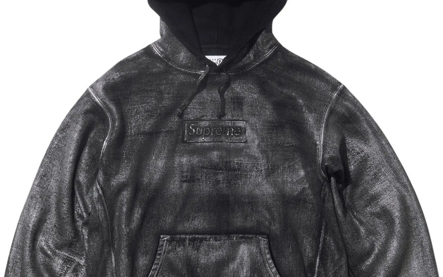 Supreme MM6 Maison Margiela Foil Box Logo Hooded Sweatshirt Black: Sudadera de colaboración icónica