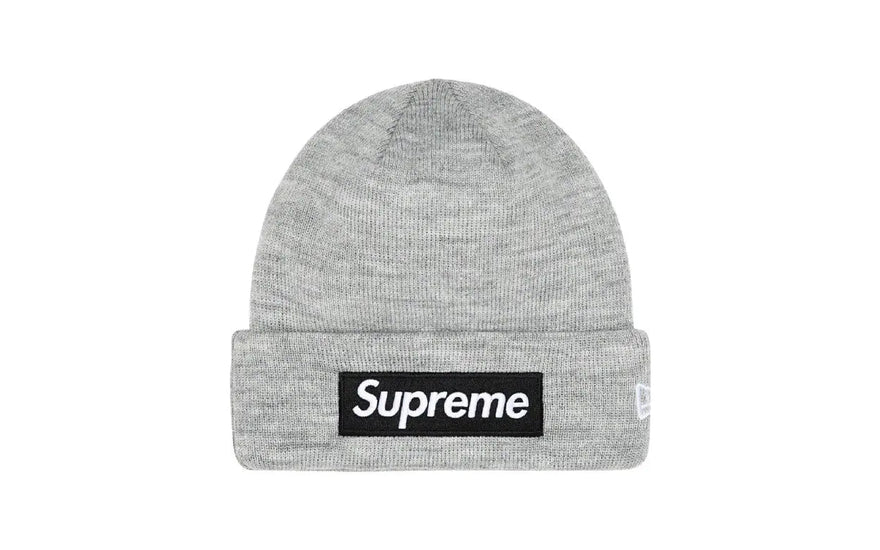 Supreme New Era Box Logo Beanie (FW22) Heather Grey — El beanie imprescindible del streetwear