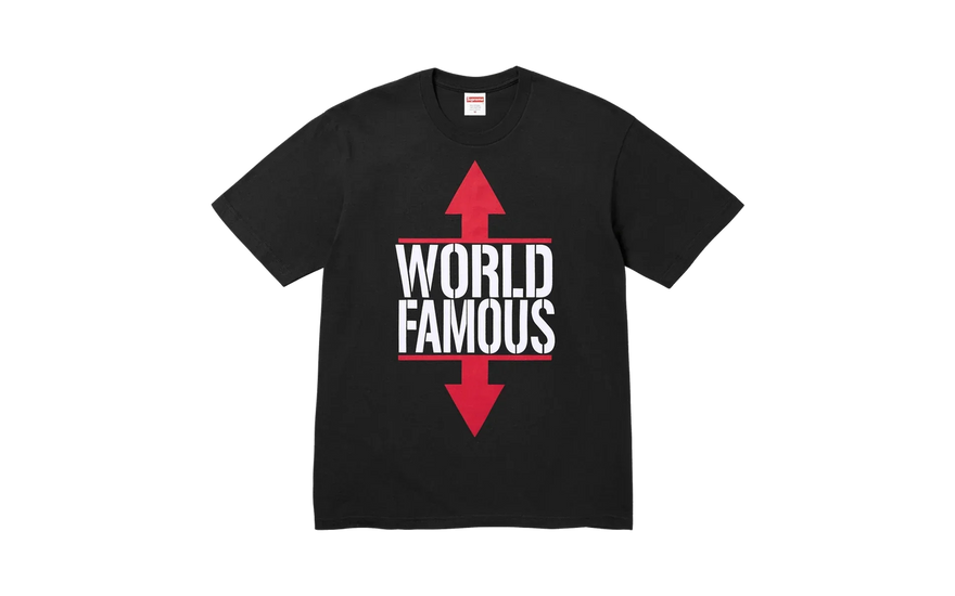 Supreme World Famous T-Shirt Black: la gráfica de Myles Underwood que agotó el drop de SS26
