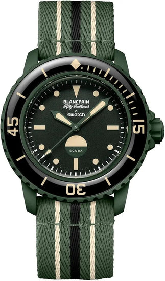 Swatch x Blancpain Fifty Fathoms Green Abyss: zelené potápěčské hodinky, které potřebujete
