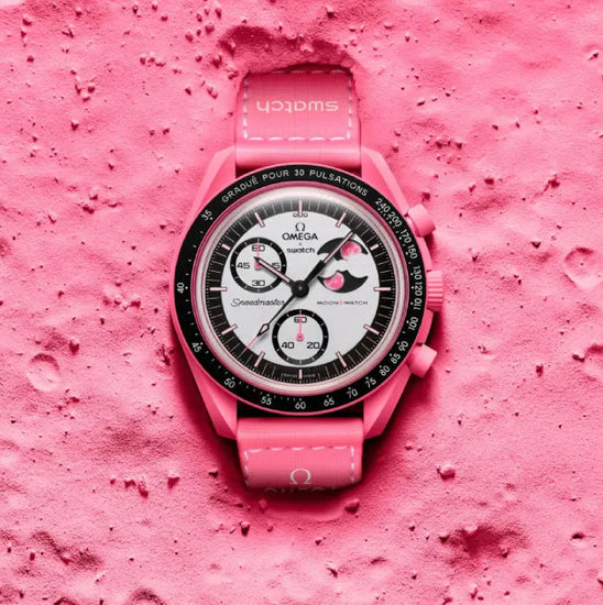 Swatch x Omega Bioceramic Moonswatch Mission to the Pink Moon: essential lunar style 