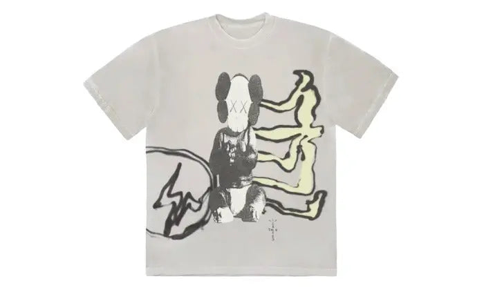 Travis Scott Cactus Jack x Kaws Pour Fragment Tee Jaune Vieilli — Le t-shirt incontournable du vêtement de rue
