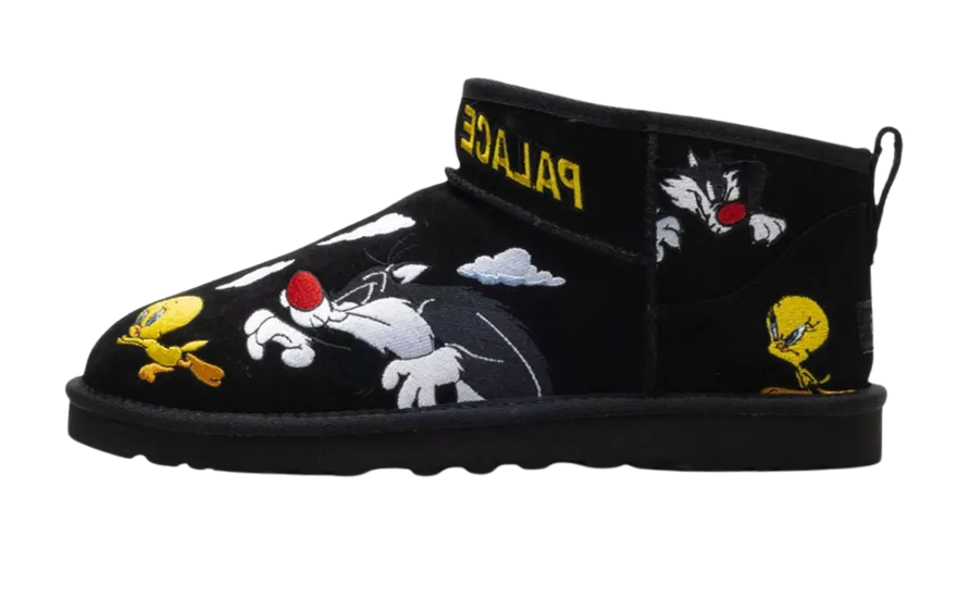 UGG Classic Ultra Mini Boot Palace x Looney Tunes Nero: stivali neri con stile e comfort