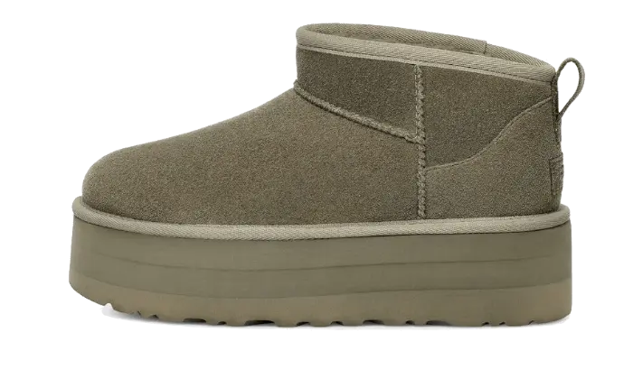 UGG Classic Ultra Mini Platform Moss Green — μπότες πλατφόρμας με στυλ και άνεση