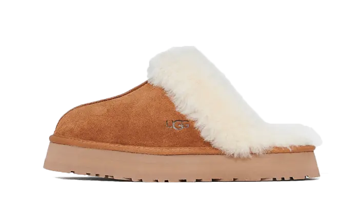 UGG Disquette Slipper Chestnut — Leather and wool house slipper