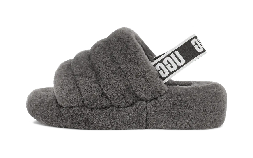 UGG Fluff Yeah Slide Charcoal: the furry sandals you'll want to wear all day