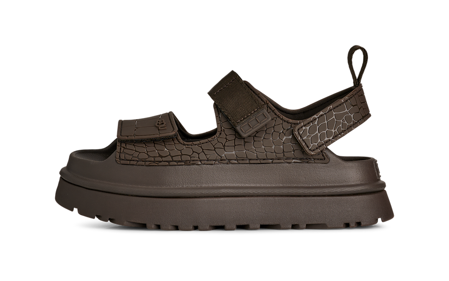 UGG GoldenGlow Embossed Sandal Dense Smoke: La Sandalia Metalizada que Está Arrasando Este Verano