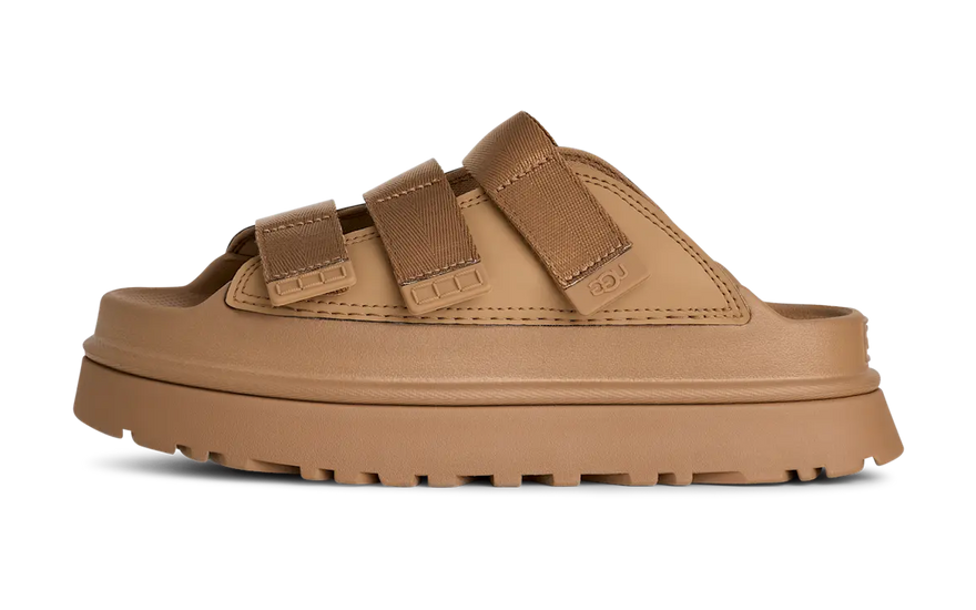 UGG GoldenGlow Slide Tmavý písek: dřeváky s stylem a každodenním pohodlím