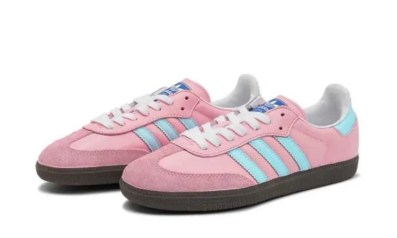 adidas gazelle silver green womens Adidas Samba OG Light Pink Aqua Blue – Next Step