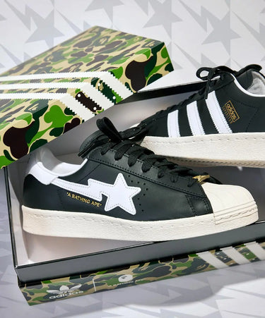 Adidas Superstar 80s Bape Black White Gold (2022) Next Step