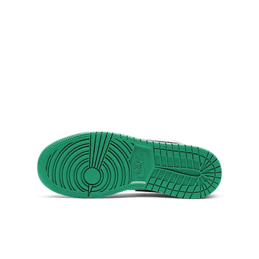 Air Jordan 1 Low White Lucky Green Tumbled Leather