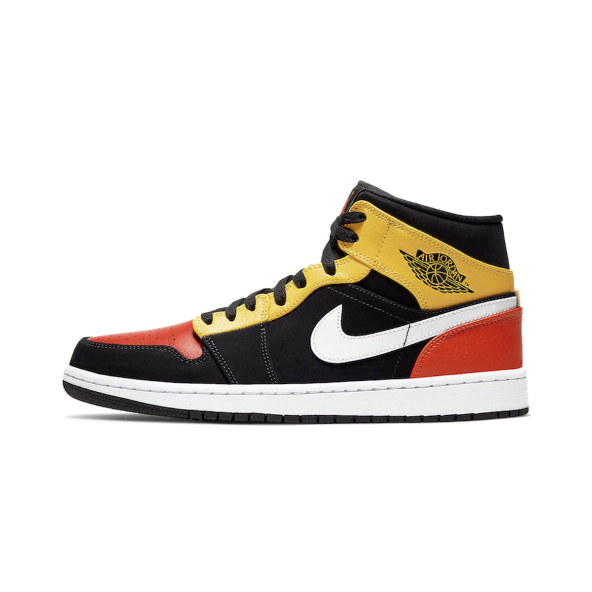 Air Jordan 1 Mid Black Amarillo Orange