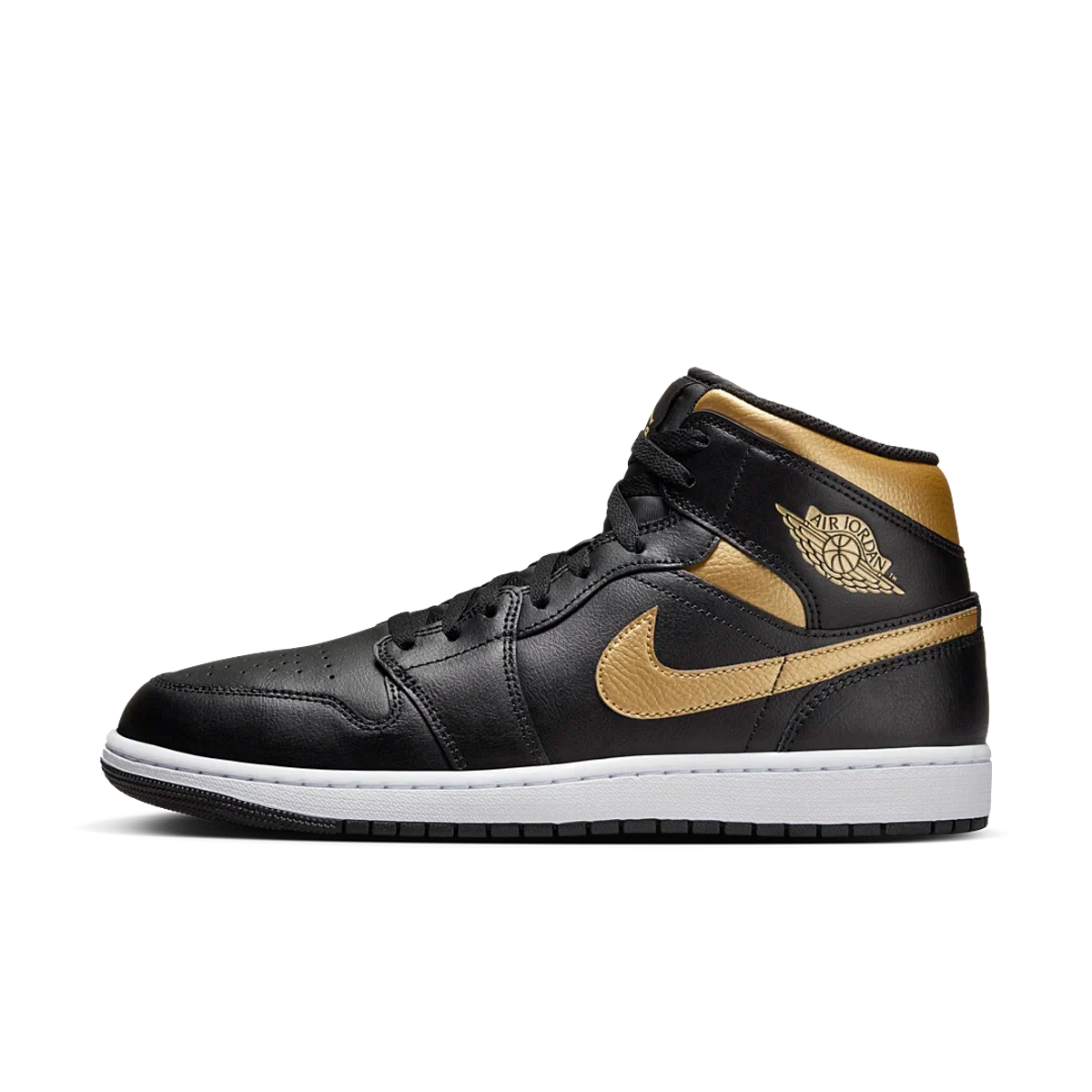 Air Jordan 1 Mid Black Metallic Gold