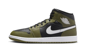 Air Jordan 1 Mid Black White Olive