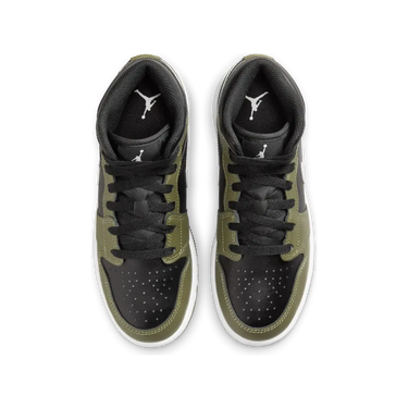 Air Jordan 1 Mid Black White Olive