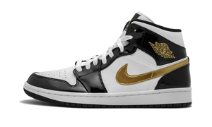 Air Jordan 1 Mid SE Black Gold Patent Leather