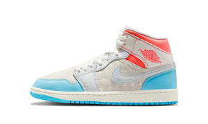Air Jordan 1 Mid Sail Hot Lava Blue Chill (W)
