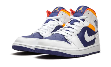 Air Jordan 1 Mid White Laser Orange Deep Royal Blue Next Step