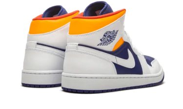 Air Jordan 1 Mid White Laser Orange Deep Royal Blue Next Step