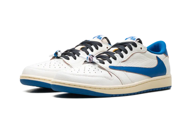 Air Jordan 1 Retro Low OG SP Fragment x Travis Scott Sail Military Blue