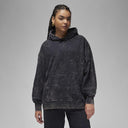 Air Jordan Flight Fleece Satin-Lined Washed Hoodie Black