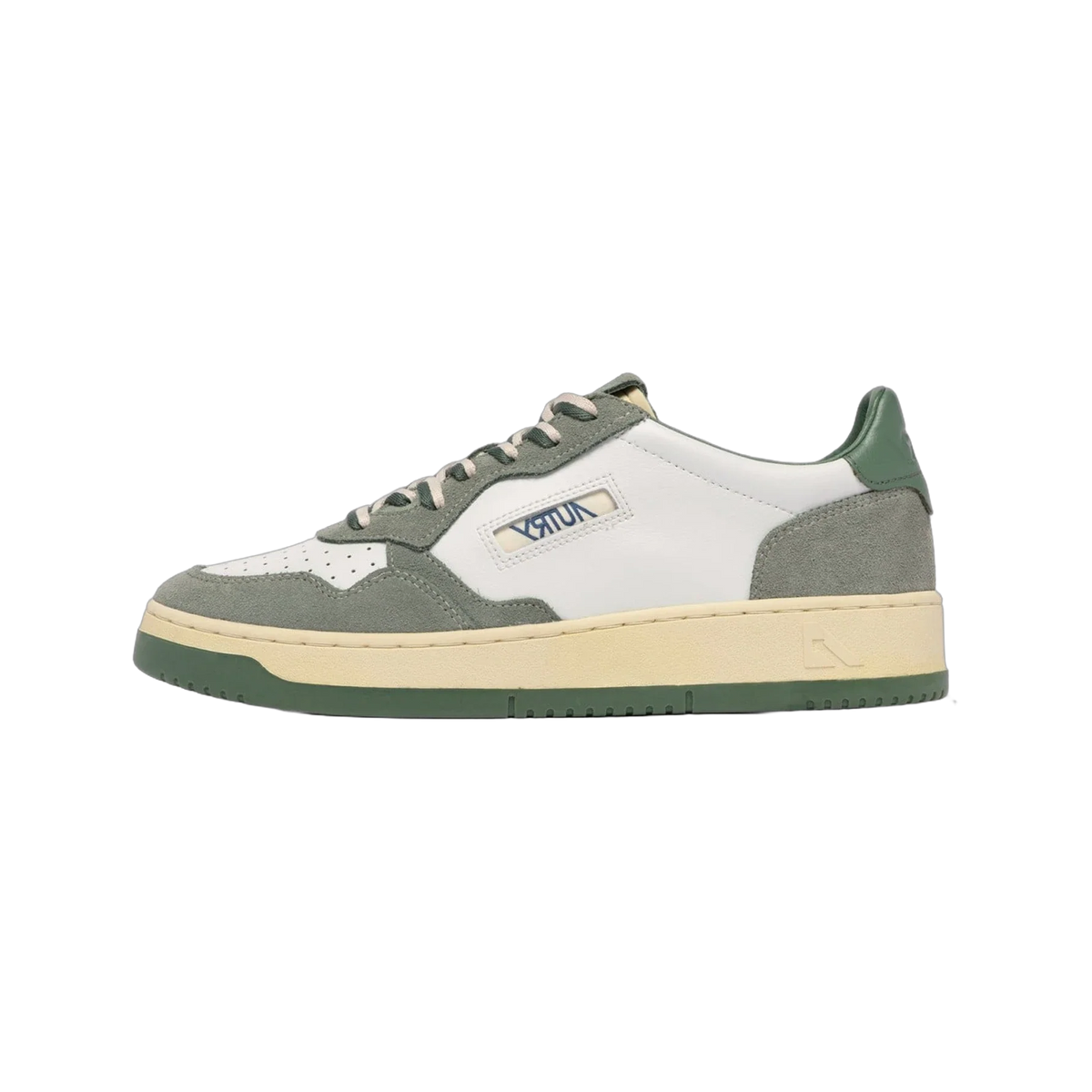 Autry Medalist Low White Military Green Sea Spray