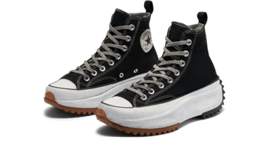 Converse Run Star Hike Hi Black White Gum Distressed