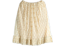 Dries Van Noten Women's Large Polka Dot Mesh Skirt Ecru