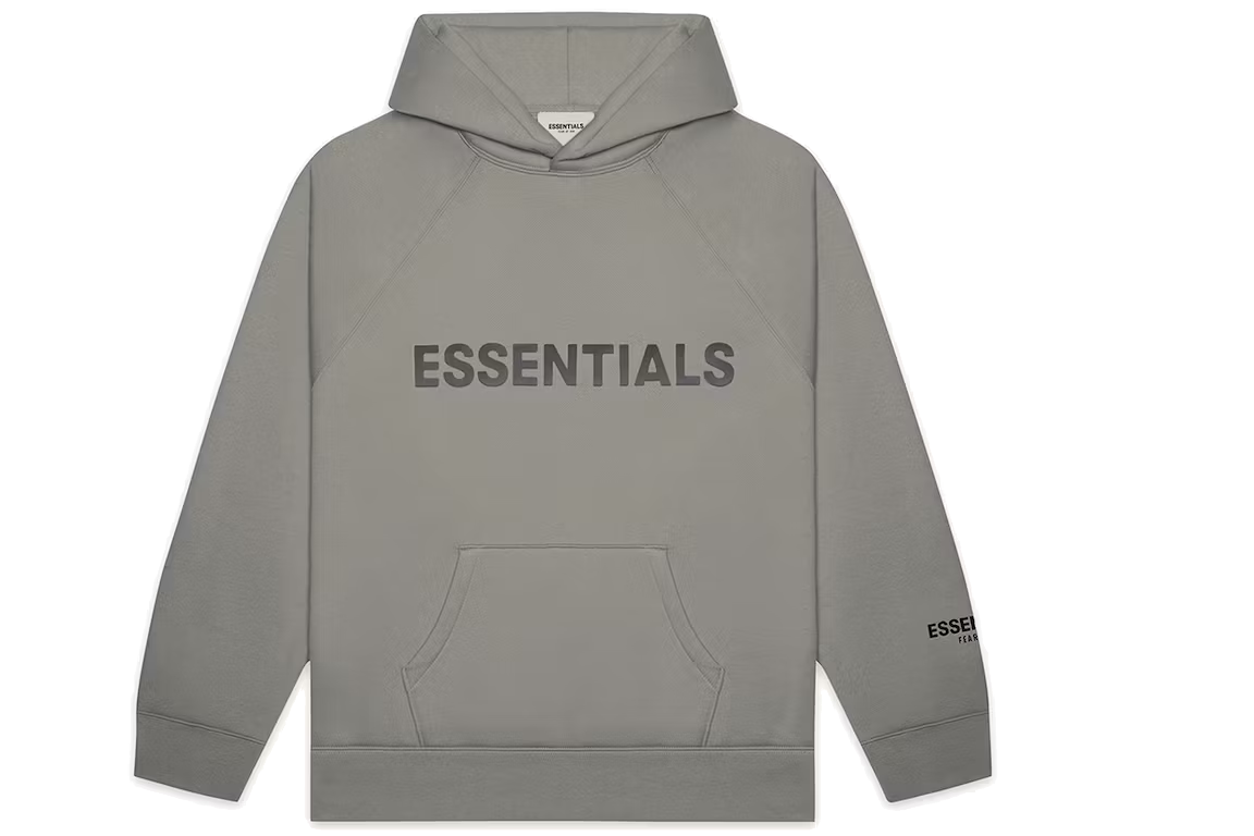 Essentials Pullover Hoodie Applique Logo Cement Next Step