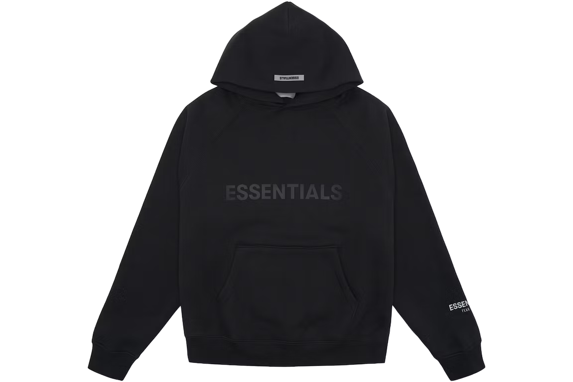 Essentials Pullover Hoodie Applique Logo Stretch Limo Next Step