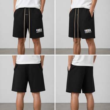 Fear of God Essentials FW24 NBA Sweatshort Black White Logo (Oversized)