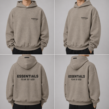 Fear of God Essentials Fleece Hoodie FW24 Heather Gray (Oversized)