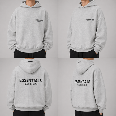 Fear of God Essentials Fleece Hoodie FW24 Light Heather Gray (Oversized)