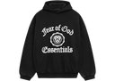 Fear of God Essentials Heavy Fleece Vintage Shrunken Hoodie Black