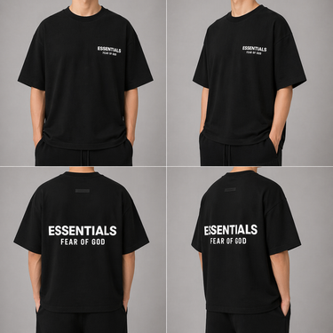 Fear of God Essentials Jersey Crewneck Tee FW24 Black (Oversized)